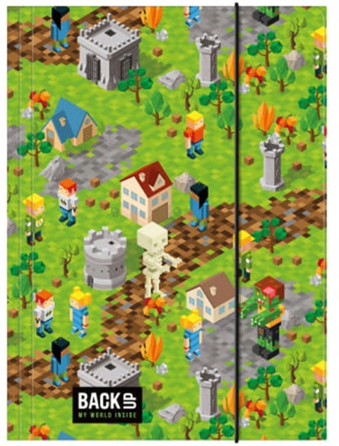 Teczka z gumką A4 na dokumenty pixel game my world Back up