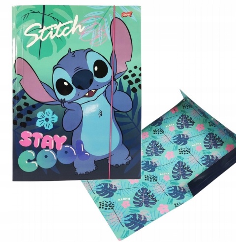 Teczka z gumką A4 na dokumenty szkolna Lilo i Stitch Stich chillin