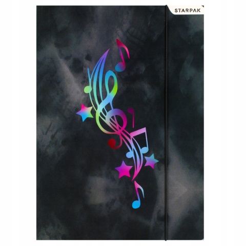 Teczka z gumką A4 na dokumenty szkolna muzyka nuty klucz wiolinowy 1 szt