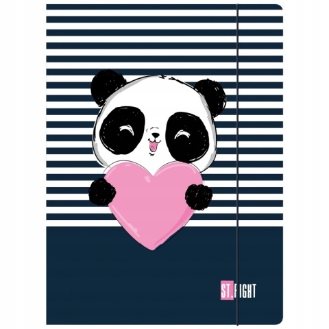Teczka z gumką A4 na dokumenty szkolna panda serduszko