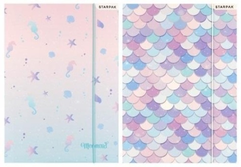 Teczka z gumką A4 na dokumenty szkolna syrenka łuski morze 2 szt