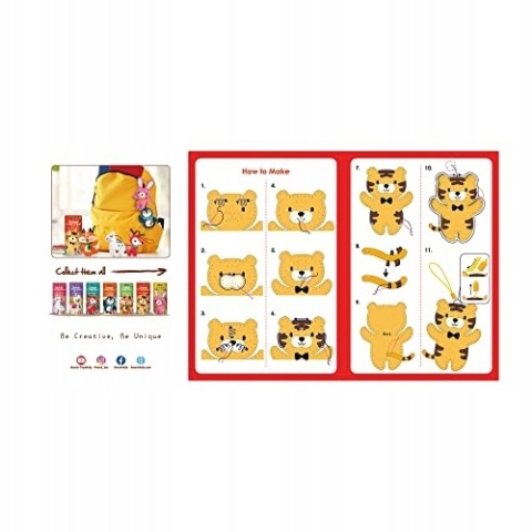 Zestaw do szycia DIY Uszyj breloczek maskotka TYGRYS 15x12cm AVENIR